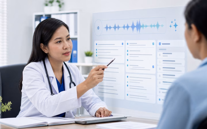 AI rekam medis klinik membantu dokter menyusun draft catatan pemeriksaan